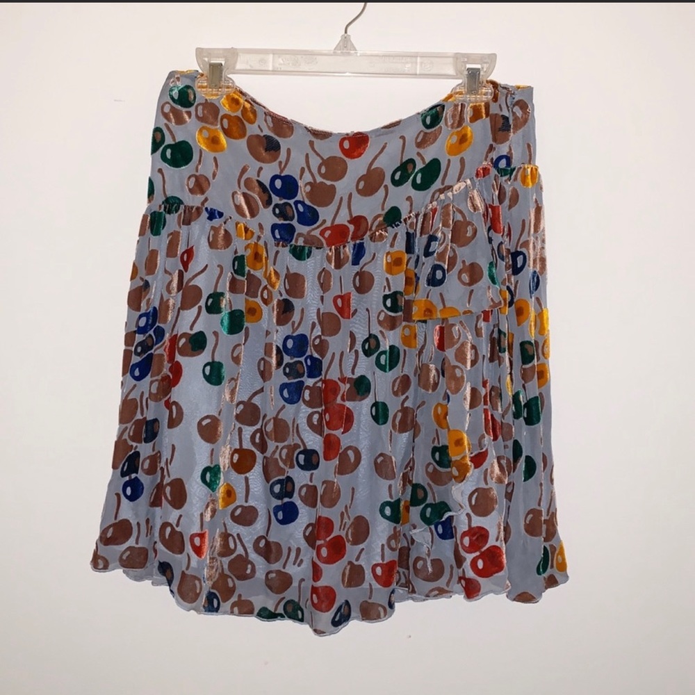 Free People Velvet Cherry Lined Skirt